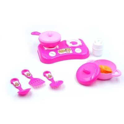 Kit Cozinha Infantil Rosa com Fogão, Panelas e Utensílios - Imagem 3