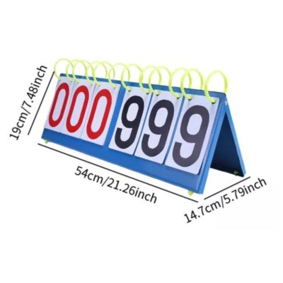 PLACAR 6 DIGITOS DE MESA GRANDE CONTADOR DE PONTOS TRIPLO 999 PONTOS MARCADOR MANUAL BASQUETE FUTEBOL VOLEI - Imagem 7