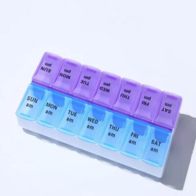 PORTA COMPRIMIDOS SEMANAL 2 DIVISORIAS ORGANIZADOR CAIXA REMEDIOS CAPSULAS SUPLEMENTOS DIVISORIAS COLORIDO ESTOJO MULTIU