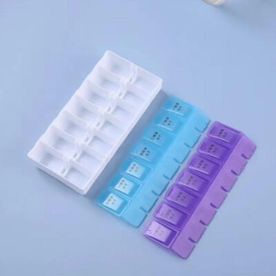 PORTA COMPRIMIDOS SEMANAL 2 DIVISORIAS ORGANIZADOR CAIXA REMEDIOS CAPSULAS SUPLEMENTOS DIVISORIAS COLORIDO ESTOJO MULTIU - Imagem 4