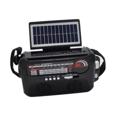 RADIO CAIXA DE SOM PLACA SOLAR BLUETOOTH LANTERNA CAMPING PORTATIL EMERGENCIA AM FM USB SD PRAIA RETRO RECARREGAVEL BIVO - Imagem 6