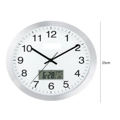 RELOGIO PAREDE COMPLETO TERMOMETRO DIGITAL CALENDARIO DESPERTADOR ESCRITORIO SALA ESCRITORIO CONSULTORIO MEDIDOR TEMPERA - Imagem 7