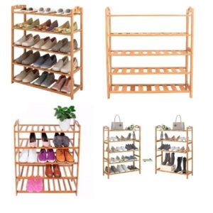 SAPATEIRA EM BAMBU ORGANIZADOR ESTANTE COM 5 PRATELEIRAS 15 PARES DE SAPATOS ORGANIZADOR DE CASA ECOLOGICO EM MADEIRA DE