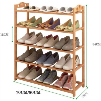 SAPATEIRA EM BAMBU ORGANIZADOR ESTANTE COM 5 PRATELEIRAS 15 PARES DE SAPATOS ORGANIZADOR DE CASA ECOLOGICO EM MADEIRA DE - Imagem 6
