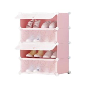 SAPATEIRA ORGANIZADOR 4 PORTAS ARMARIO GUARDA ROUPA BRINQUEDOS PORTATIL 4 PRATELEIRAS MODULAR INFANTIL ADULTO PRAIA ROSA