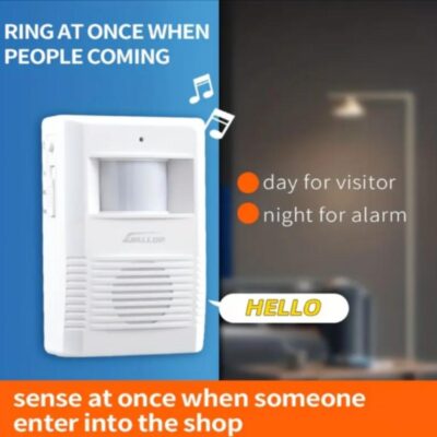 SENSOR PRESENCA LONGO ALCANCE CAMPAINHA SEM FIO ALARME MOVIMENTO MUSICAL ANUNCIADOR SONORO DETECTOR PESSOAS - Imagem 2