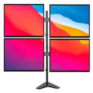 SUPORTE 4 MONITORES ARTICULADO PROFISSIONAL AJUSTAVEL ERGONOMICO HOME OFFICE 15 A 32 POLEGADAS 40KG JOGOS GAME