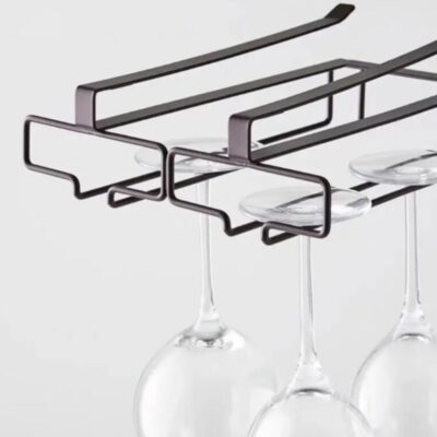 SUPORTE DUPLO COPOS ORGANIZADOR DE TAÇAS VINHO ARMARIO DE ENCAIXE PORTA COPO GIN COZINHA ARMARIO SUSPENSO - Imagem 5