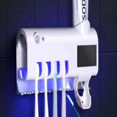 SUPORTE ESCOVA DE DENTE COM ESTEREALIZADOR DISPENSER AUTOMATICO PASTA HIGIENIZADOR UV - Imagem 3