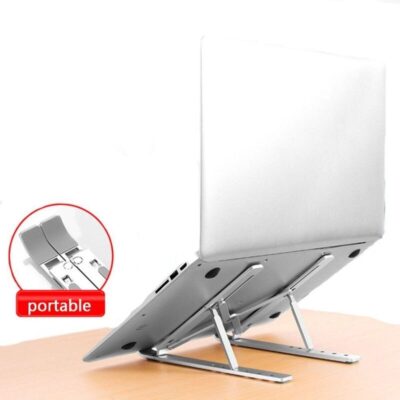 SUPORTE NOTEBOOK ARTICULADO LAPTOP PORTATIL ERGONOMICO SLIM DOBRAVEL BASE AJUSTAVEL TABLET ANTIDERRAPANTE MESA BANCADA E - Imagem 4