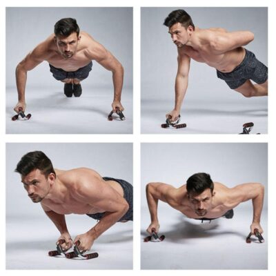SUPORTE PARA FLEXAO APOIO DE CHAO BARRA TREINO OMBRO TRICEPS PEITO ABDOMEN PRANCHA ACADEMIA EM CASA APARELHO PUSH UP FIT - Imagem 2