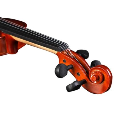 VIOLINO 1/4 ACUSTICO LUXO COMPLETO MALETA ARCO MADEIRA COM BREU CAVALETE VIOLINISTA INICIANTE INFANTIL ADULTO ESTOJO - Imagem 9