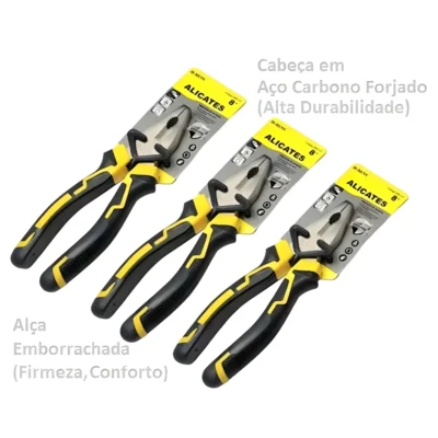 Alicate Universal Profissional Aço Carbono Emborrachado Uso Geral - Imagem 5