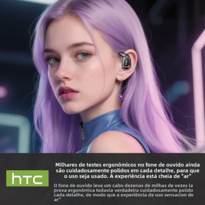 HTC NE17 Bluetooth AI Earphones OWS Sport Headphones HD Bass Wireless Headphones Comfortable Ultra-light Translator Earbuds - Imagem 3