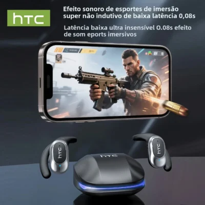 HTC NE17 Bluetooth AI Earphones OWS Sport Headphones HD Bass Wireless Headphones Comfortable Ultra-light Translator Earbuds - Imagem 4