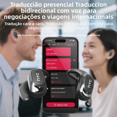 HTC NE17 Bluetooth AI Earphones OWS Sport Headphones HD Bass Wireless Headphones Comfortable Ultra-light Translator Earbuds - Imagem 5