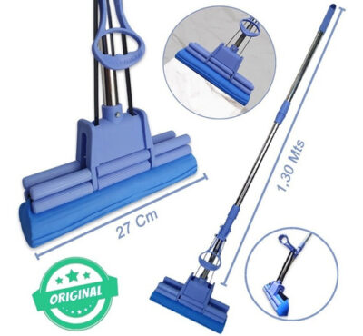 Rodo Mágico Azul Retrátil Esfregao Mop Limpeza Espuma PVA - Imagem 3