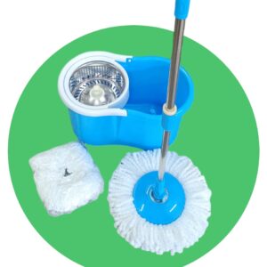 Balde Giratório Spin Mop 360 Inox com 2 Refil Microfibra