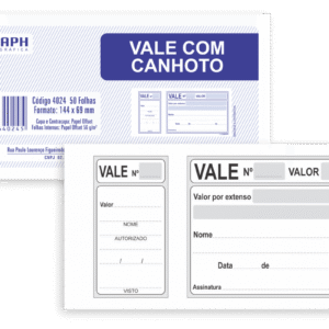 Vale com Canhoto - 50 folhas - 144x69mm - Sidgraph