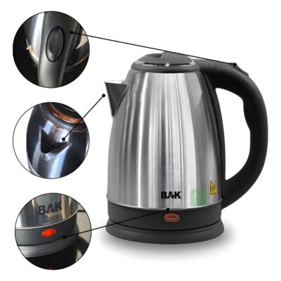 Chaleira Elétrica Inox 1,8 Litros 1100W 127V Bak BAK-110-INOX - Imagem 3