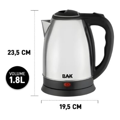 Chaleira Elétrica Inox 1,8 Litros 1100W 127V Bak BAK-110-INOX - Imagem 6