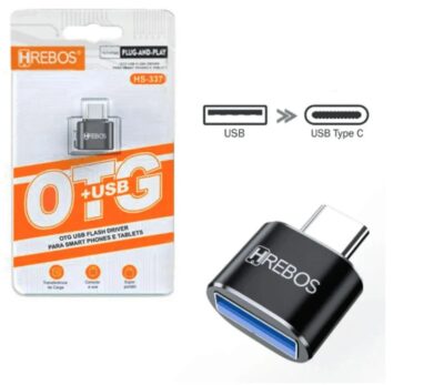 Adaptador OTG Tipo C Macho Para USB 2.0 Fêmea Hrebos HS-337 - Imagem 5