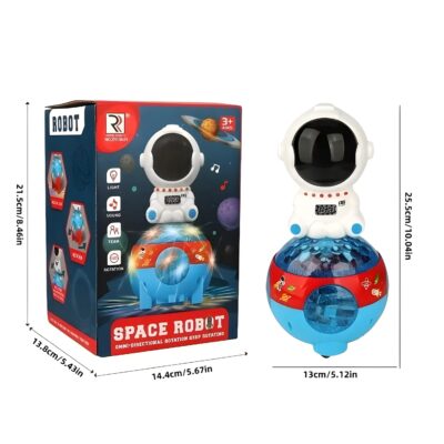 Brinquedo Robô Astronauta Com Música E LED Rotação 360° ZR138-21 - Imagem 7