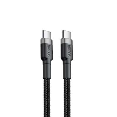Cabo Nylon Tipo C Tipo C Turbo 3.0 1 Metro Preto Hrebos HS-338 - Imagem 3