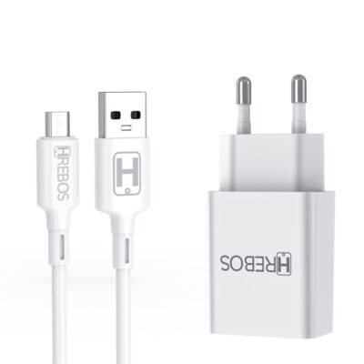 Carregador Completo Micro USB V8 2.4A 12W Hrebos HS-150V - Imagem 2