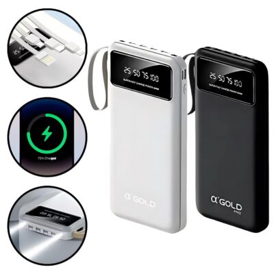 Carregador Portátil 4 Saídas Visor e Lanterna 10000mAh A'Gold BTE-18A - Imagem 2