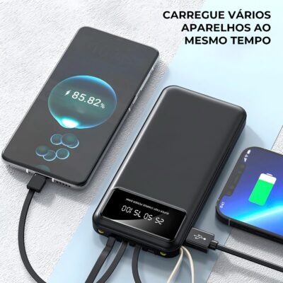 Carregador Portátil 4 Saídas Visor e Lanterna 10000mAh A'Gold BTE-18A - Imagem 4