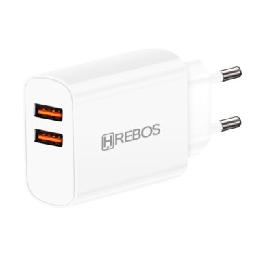 Fonte Carregador Celular Duas Entradas USB 2.1A Hrebos CRG-214 - Imagem 2
