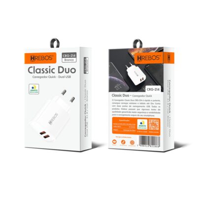 Fonte Carregador Celular Duas Entradas USB 2.1A Hrebos CRG-214 - Imagem 5