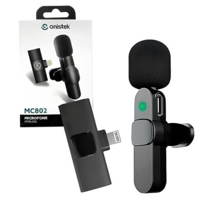 Microfone Lapela Sem Fio Lightning Plug And Play Onistek MC802 - Imagem 3