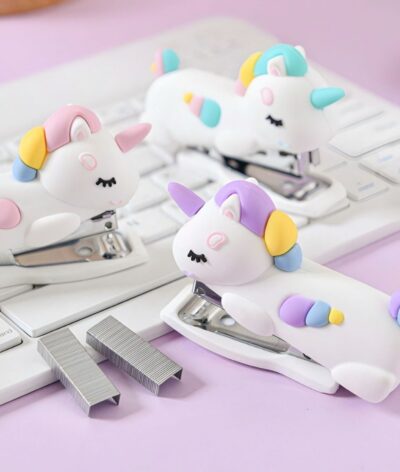 Mini Grampeador Unicórnio Rainbow Divertido Fofo MX86018