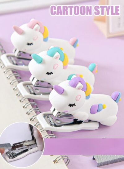 Mini Grampeador Unicórnio Rainbow Divertido Fofo MX86018 - Imagem 3