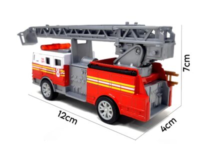 Miniatura Caminhão Bombeiros Com Escada Escala 1:32 XZ-1788 - Imagem 6