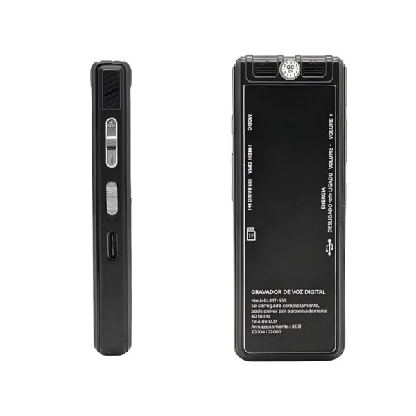 Gravador de Voz Digital 8GB Com Tela LCD Tomate MT-559 - Imagem 5