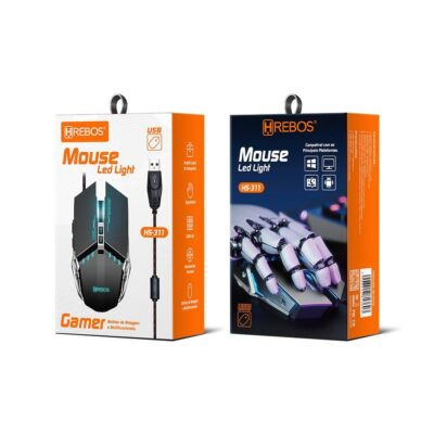 Mouse Gamer Com Fio USB 7 Botões LED RGB Hrebos HS-311 - Imagem 7