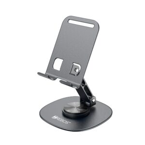 Suporte De Mesa Para Celular Alumínio Prata Rotação Hrebos SU-226