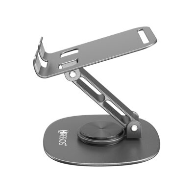 Suporte De Mesa Para Celular Alumínio Prata Rotação Hrebos SU-226 - Imagem 9