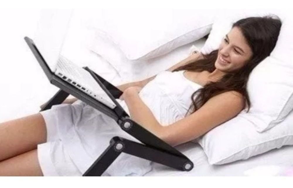 Mesa Notebook Multifuncional Articulavel Cama Mouse T8 - Imagem 2