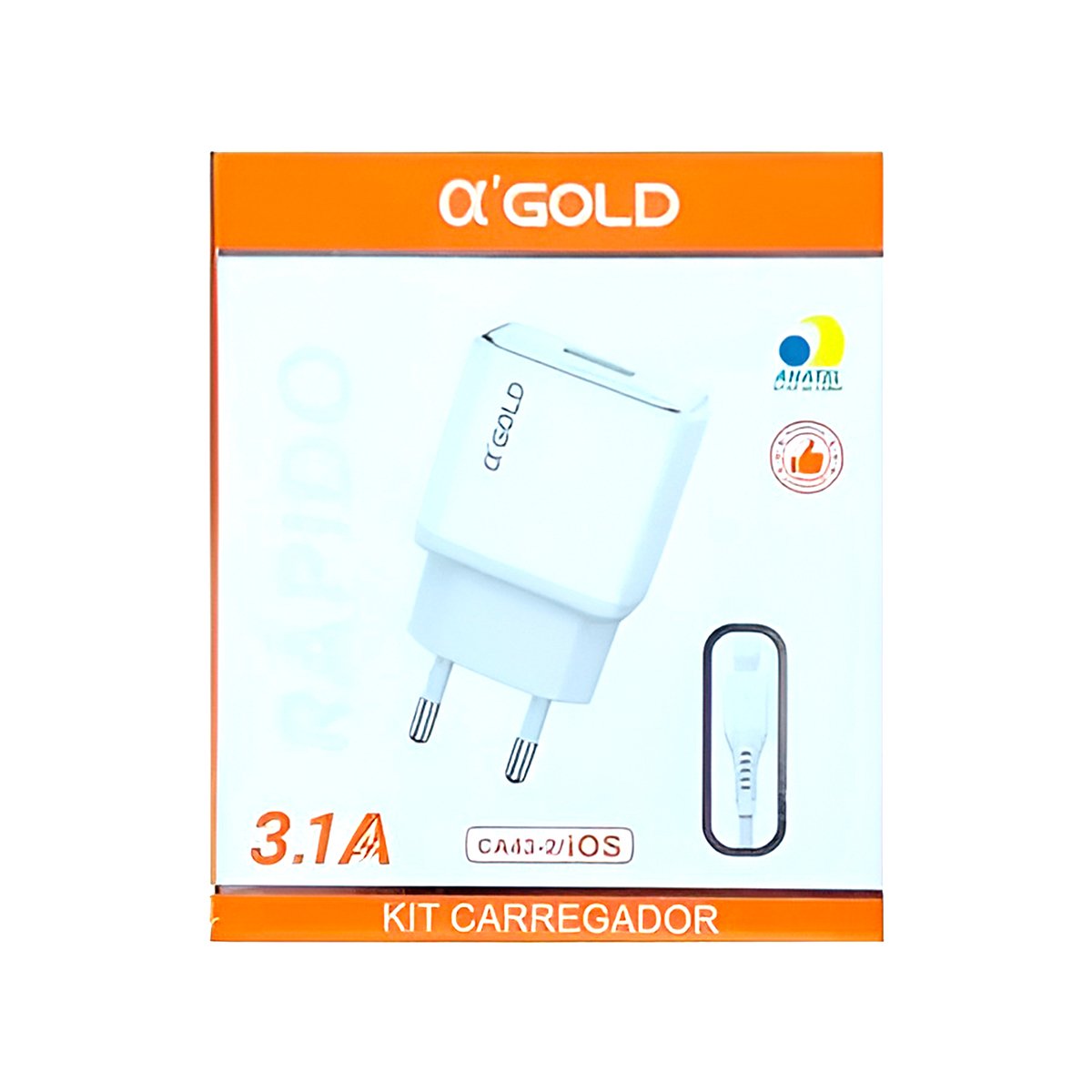 Adaptador Carregador Tomada Turbo 3.1A Cabo Usb IOS - Imagem 3