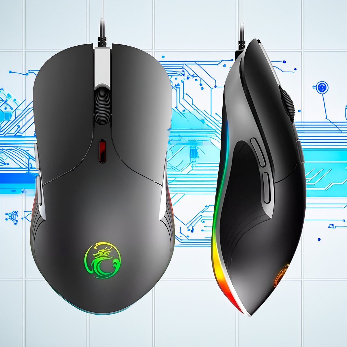 Mouse Óptico Gamer Retro Iluminado Com Fio Usb RGB - Imagem 4