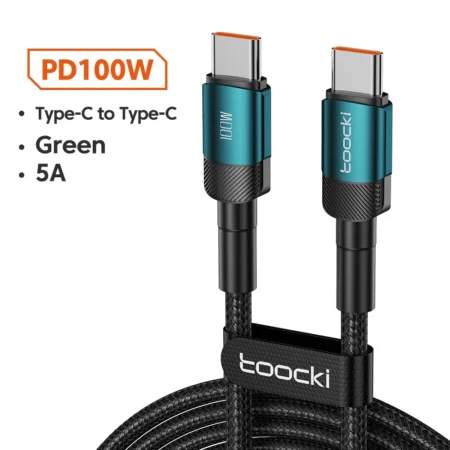 Toocki 100W Tipo C para USB C Cabo PD 3.0 Carga Rápida 4.0 Carregamento Rápido Tipo C para Tipo C para Macbook Samsung Xiaomi