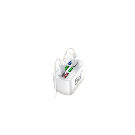 Carregador USB rápido 6 em 1 Power Strip Estação de carregamento de mesa Carregamento rápido 1m Cabo USB HUB Adaptador Tomada para iPhone 16 Home