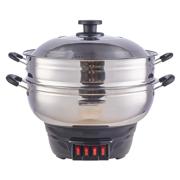 Frigideira elétrica espessa, integrada ao vaporizador de