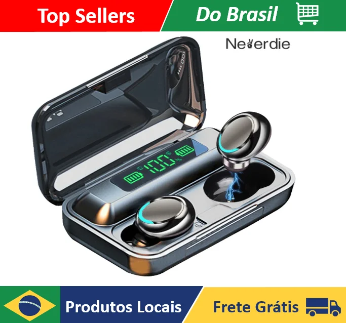 Bluetooth Headset Tws M10 F9 C/ Power Bank Digital Screen-Neverdie Store